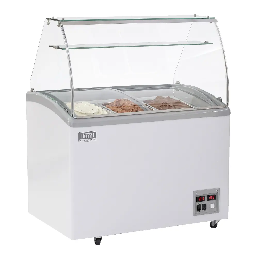 Congelador Heladero Ilumi TF-3200TG con 6 pozas