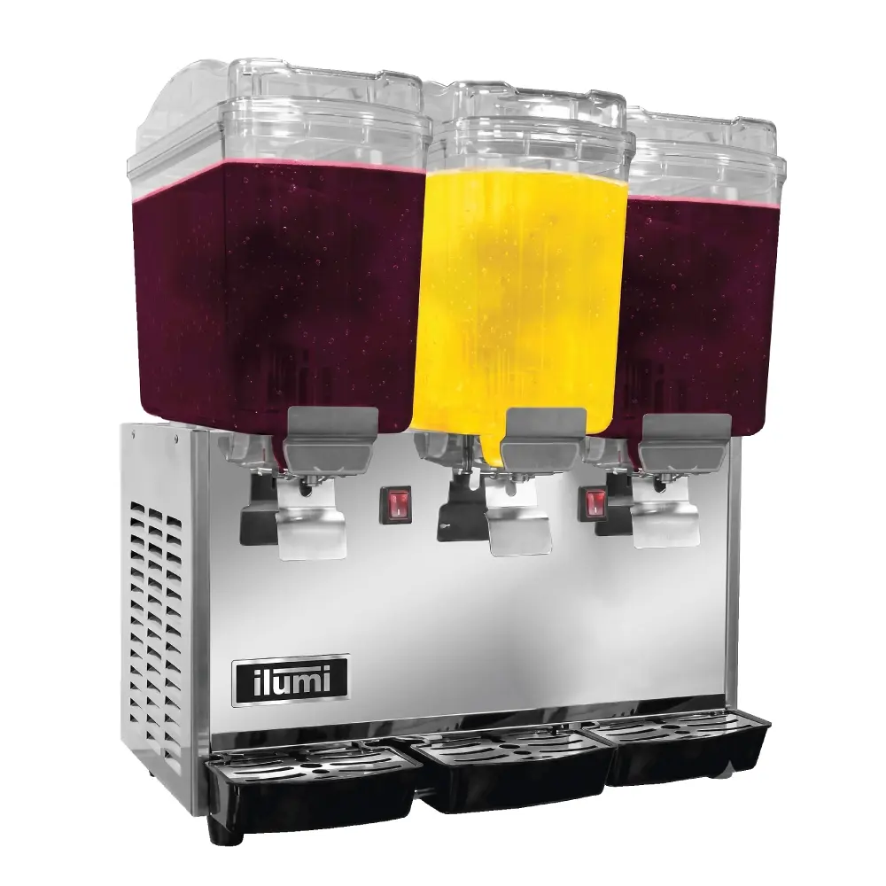 Dispensador de Jugos Ilumi DJ-183 de 54 Litros con 3 Tolvas